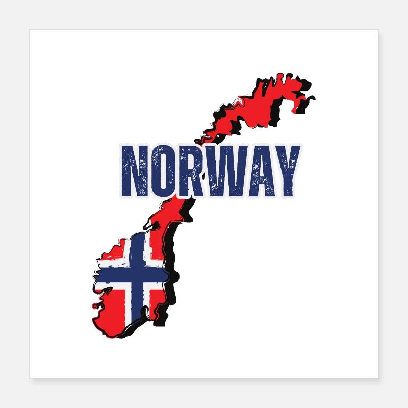 Norwegian flag, Norwegian pride Poster 16" x 16" (40x40 cm)