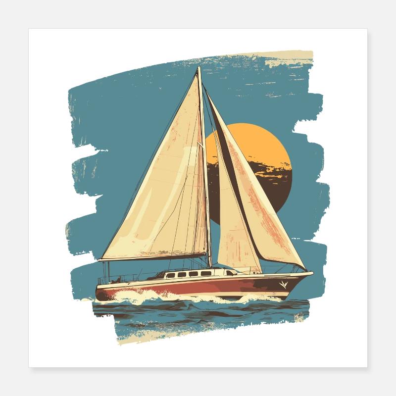Segelboot Poster 40x40 cm