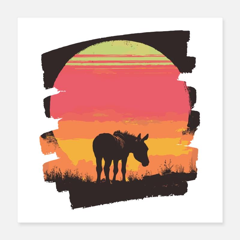 Donkey Poster 16" x 16" (40x40 cm)