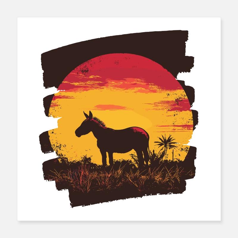 Âne Poster 40 x 40 cm