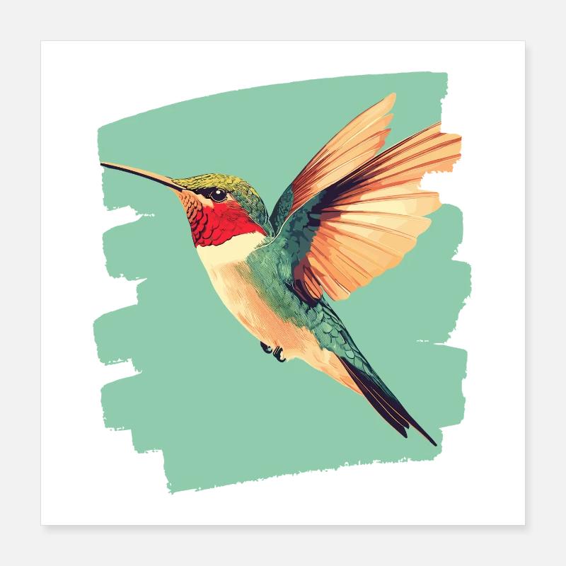 Hummingbird Poster 16" x 16" (40x40 cm)