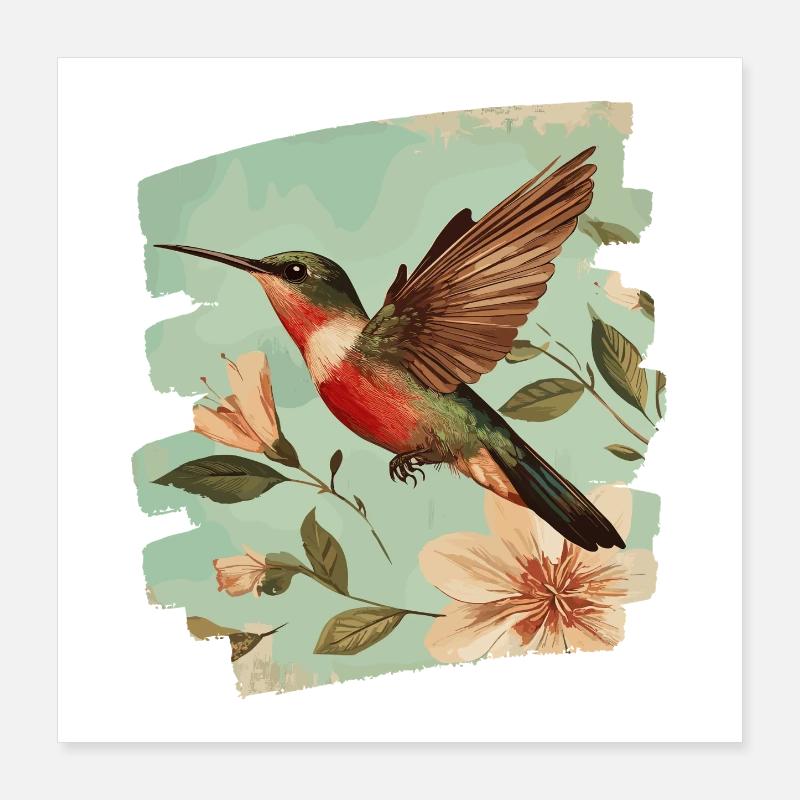 Kolibri Poster 40x40 cm
