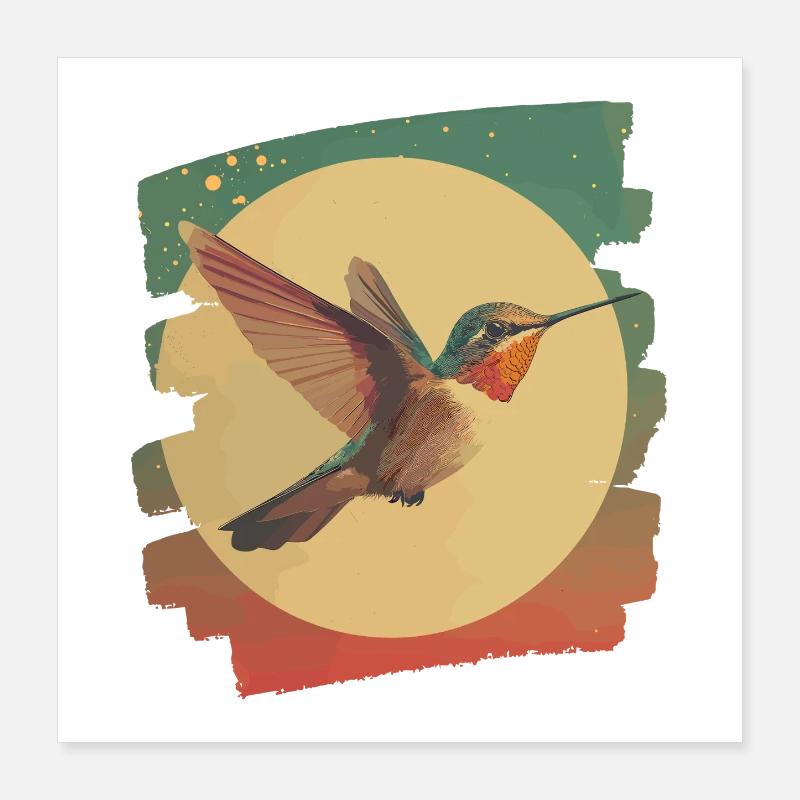 Hummingbird Poster 16" x 16" (40x40 cm)