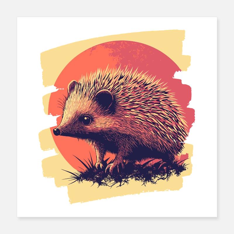 Hedgehog Poster 16" x 16" (40x40 cm)