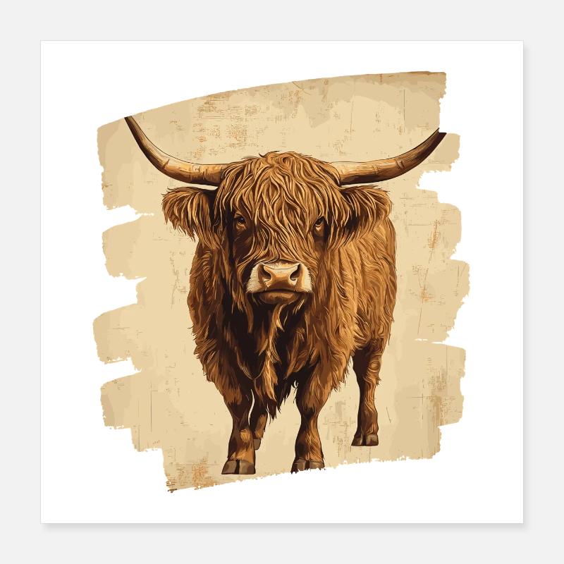 Scottish Highland cattle Poster 16" x 16" (40x40 cm)