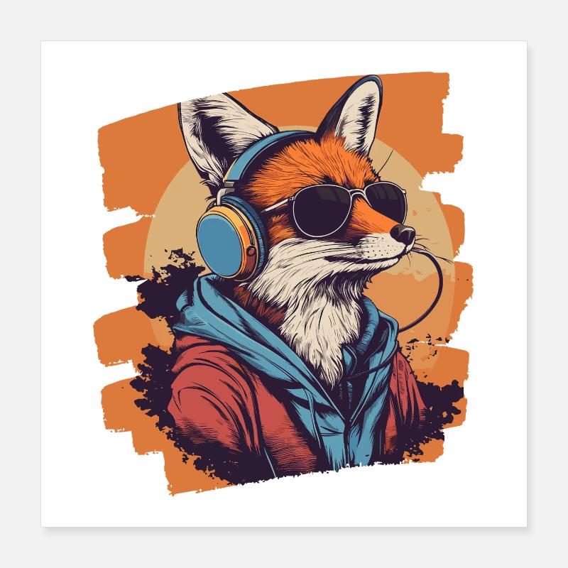 Casque Fox Poster 40 x 40 cm
