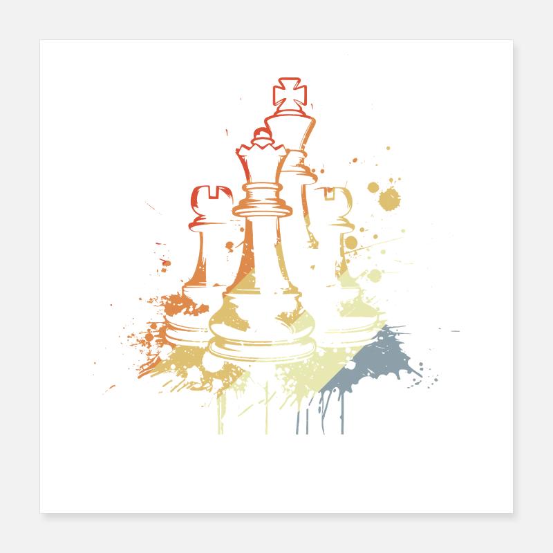 Pièces d’échecs Graffiti Poster 40 x 40 cm