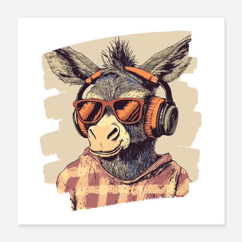 Esel Poster 40x40 cm