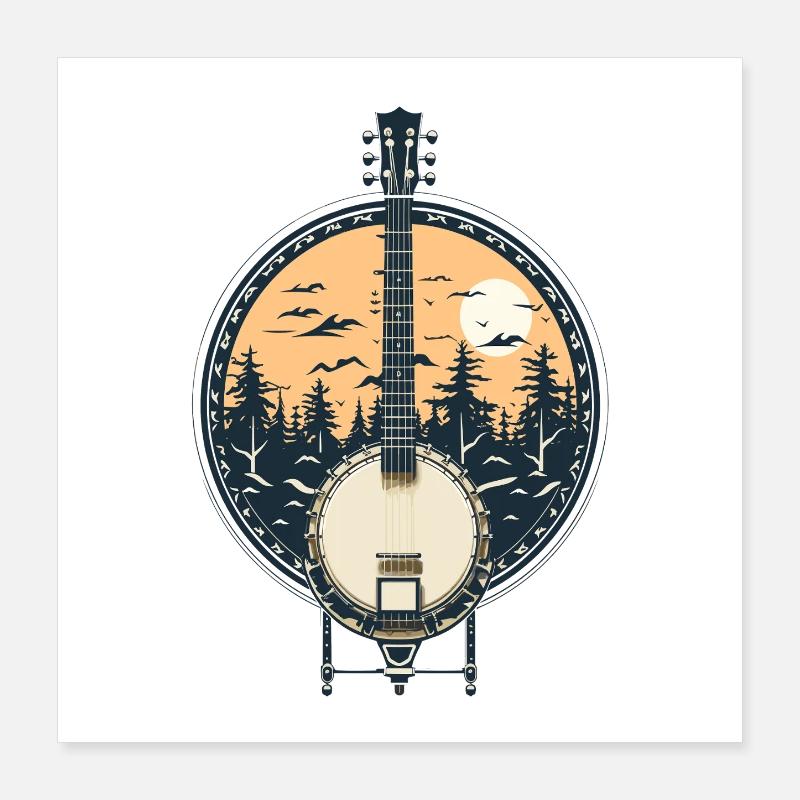 Graphiques Banjo Poster 40 x 40 cm