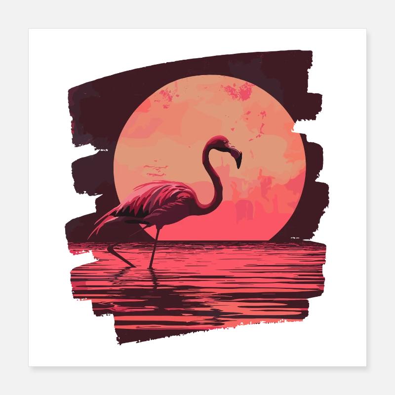 Flamant Poster 40 x 40 cm