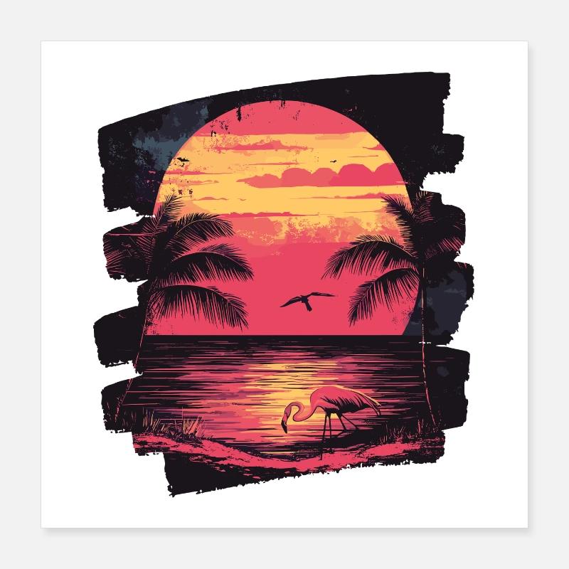 Flamingo Poster 40x40 cm