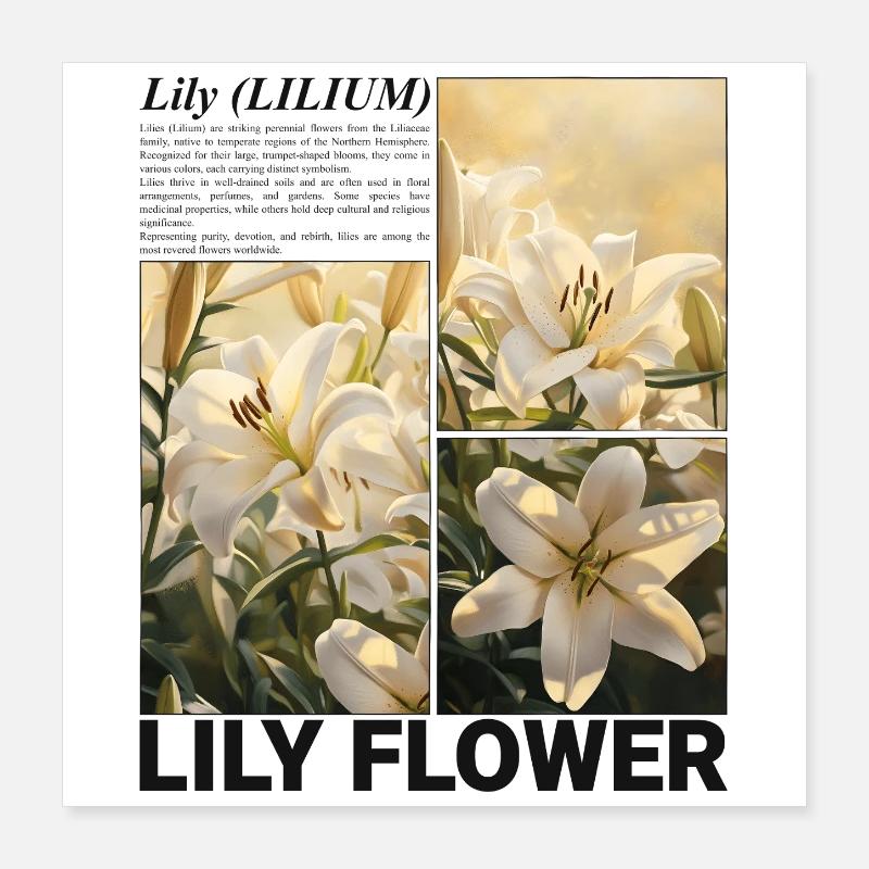 Fleur de lys Fleur de lys Botanique Esthétique Cadeau Poster 40 x 40 cm