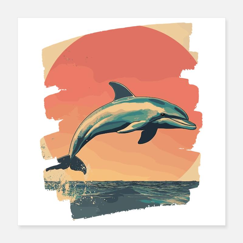 Dauphin Poster 40 x 40 cm