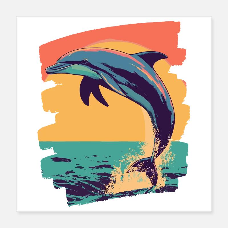 Dauphin Poster 40 x 40 cm