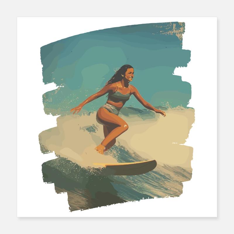 Surfeur Poster 40 x 40 cm