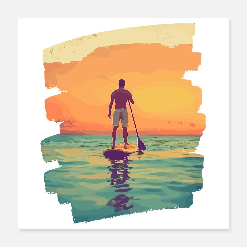 Stand-up paddle SUP Poster 40 x 40 cm