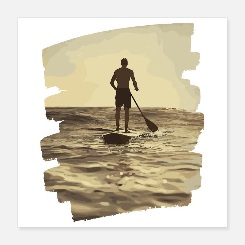 Stand-up paddle SUP Poster 40 x 40 cm