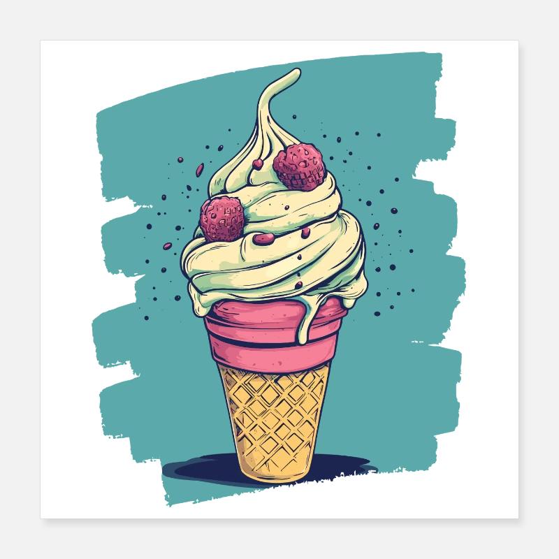 Crème glacée Crème glacée Poster 40 x 40 cm