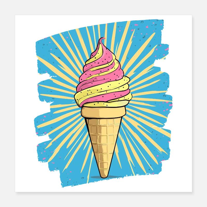 Eiscreme Eis Poster 40x40 cm