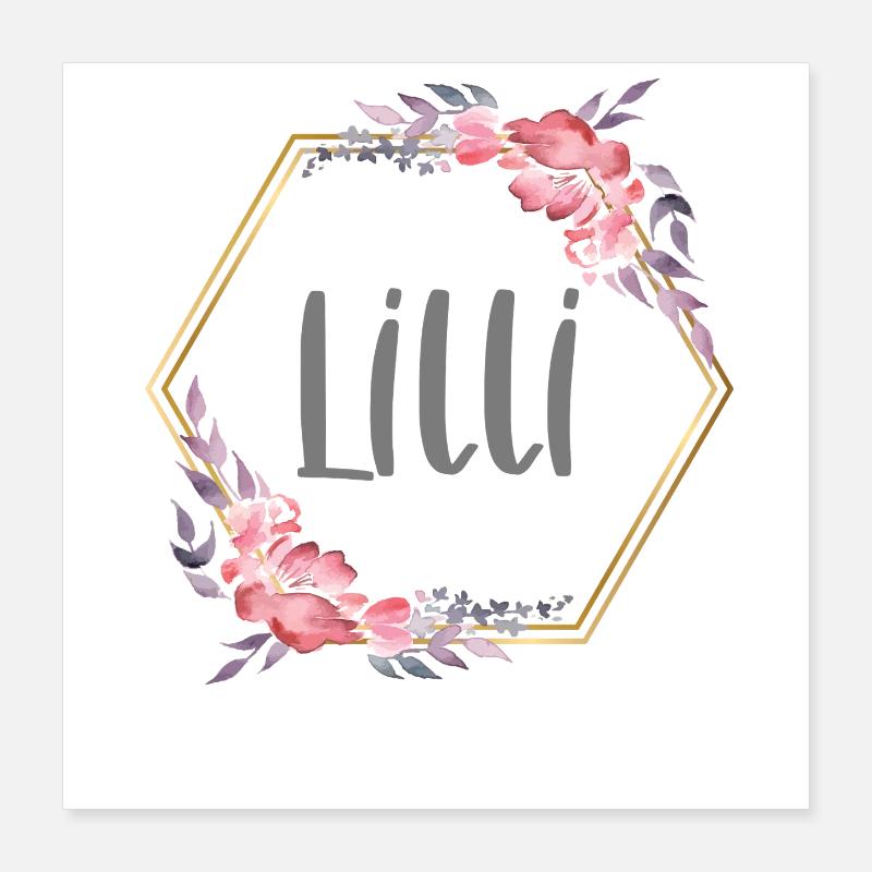 Lilli Mädchen Name personalisiertes Geschenk Poster 40x40 cm