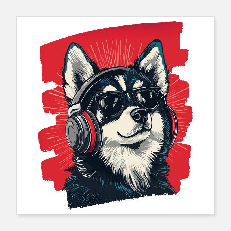 Pomsky Poster 40x40 cm