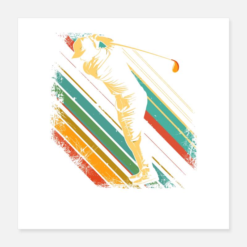 Golfer 80s Poster 16" x 16" (40x40 cm)