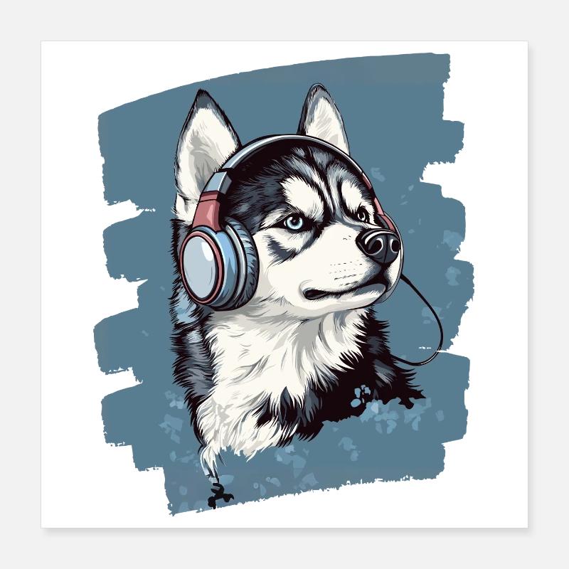 Husky Poster 40x40 cm