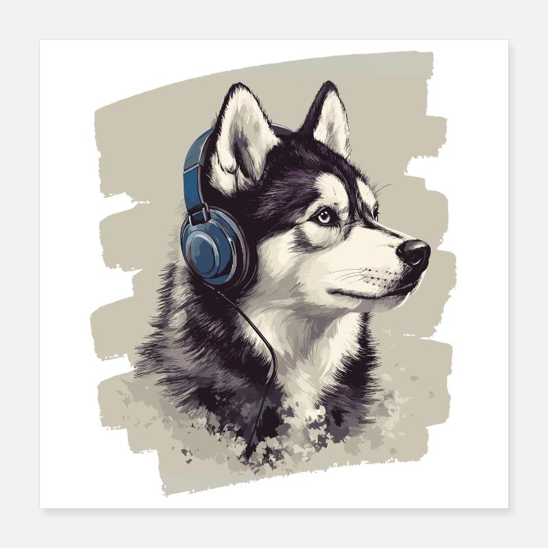 Husky Poster 16" x 16" (40x40 cm)
