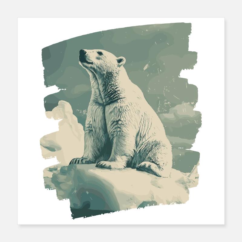 Eisbär Poster 40x40 cm