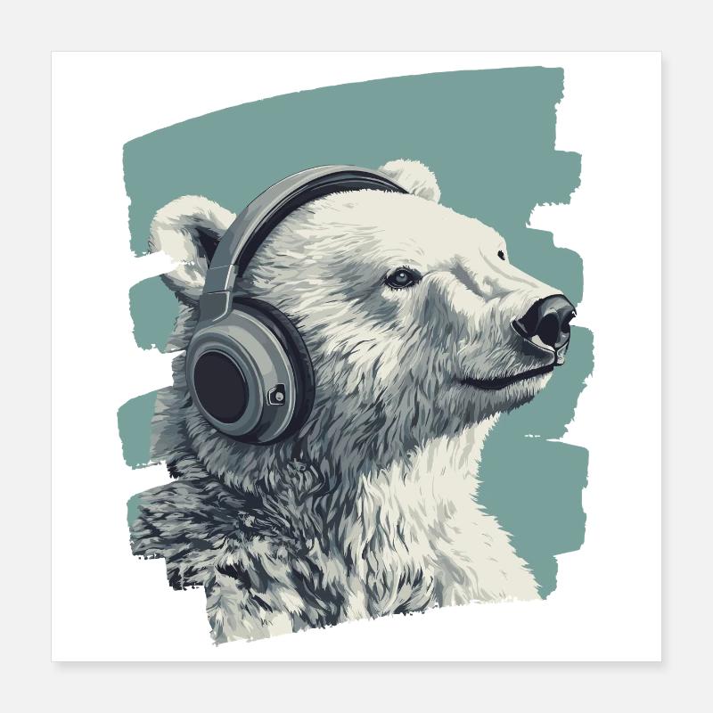 Ours blanc Poster 40 x 40 cm