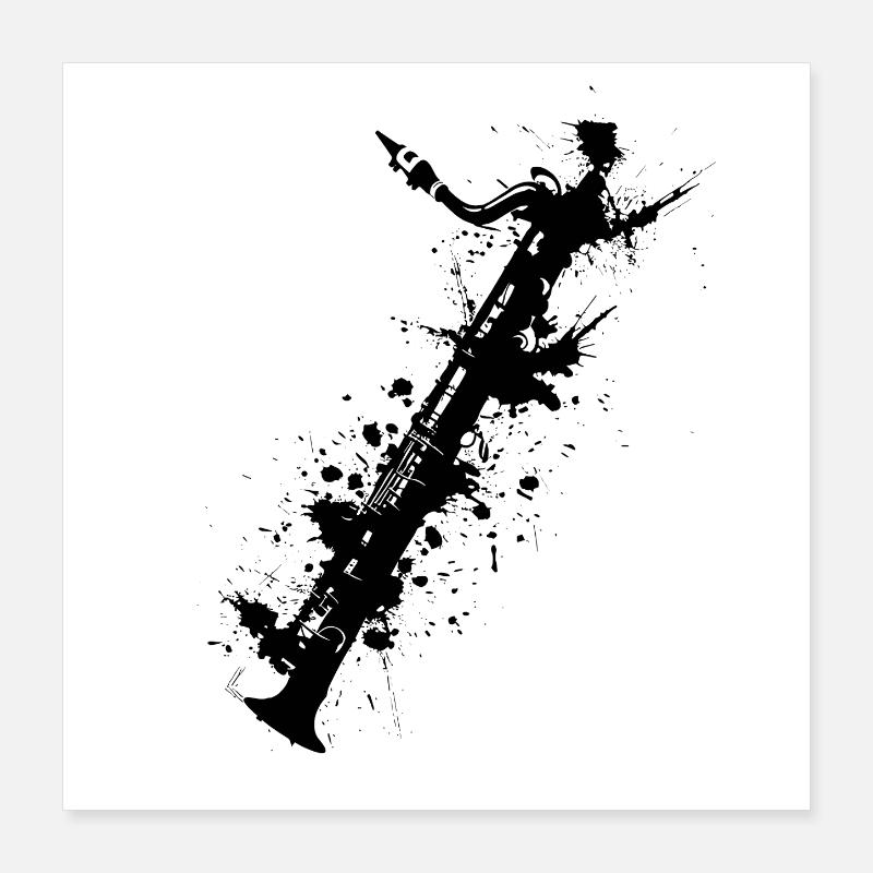 Flöte Graffiti Poster 40x40 cm