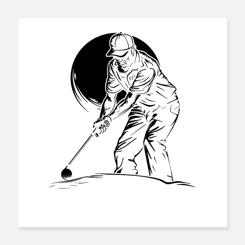 Alter Golfspielers Poster 40x40 cm