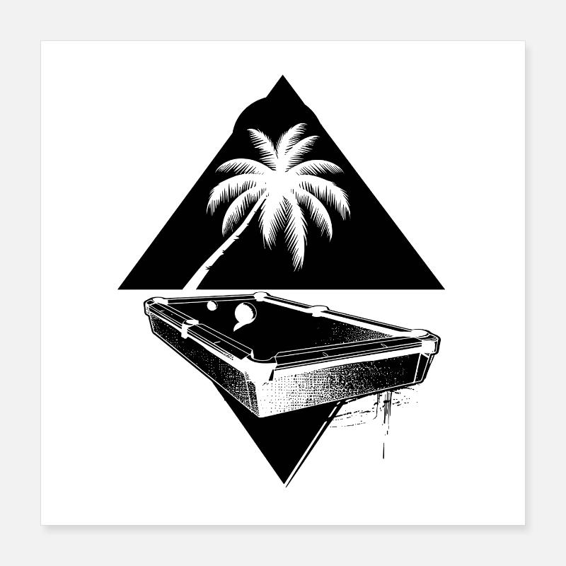 Billard Zeichnung Poster 40x40 cm