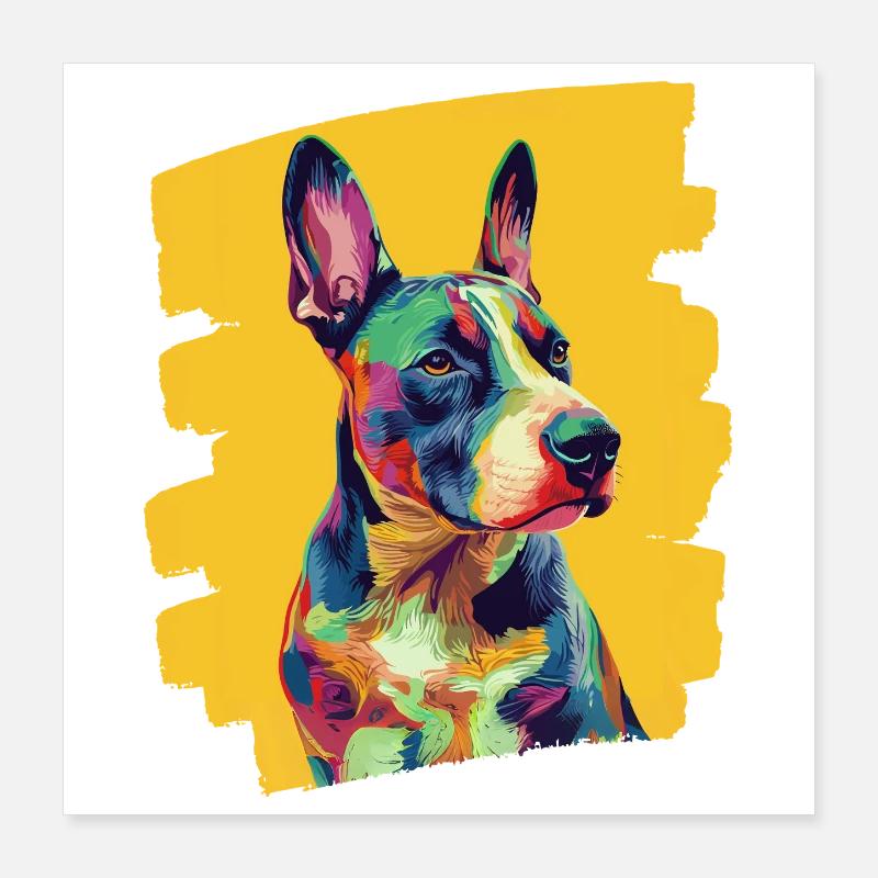 Bullterrier Kampfhund Hunderasse Poster 40x40 cm