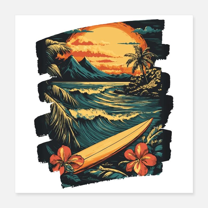 Hawaii Strand Poster 40x40 cm