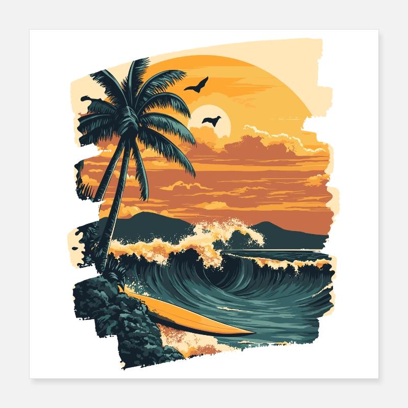 Hawaii Strand Poster 40x40 cm