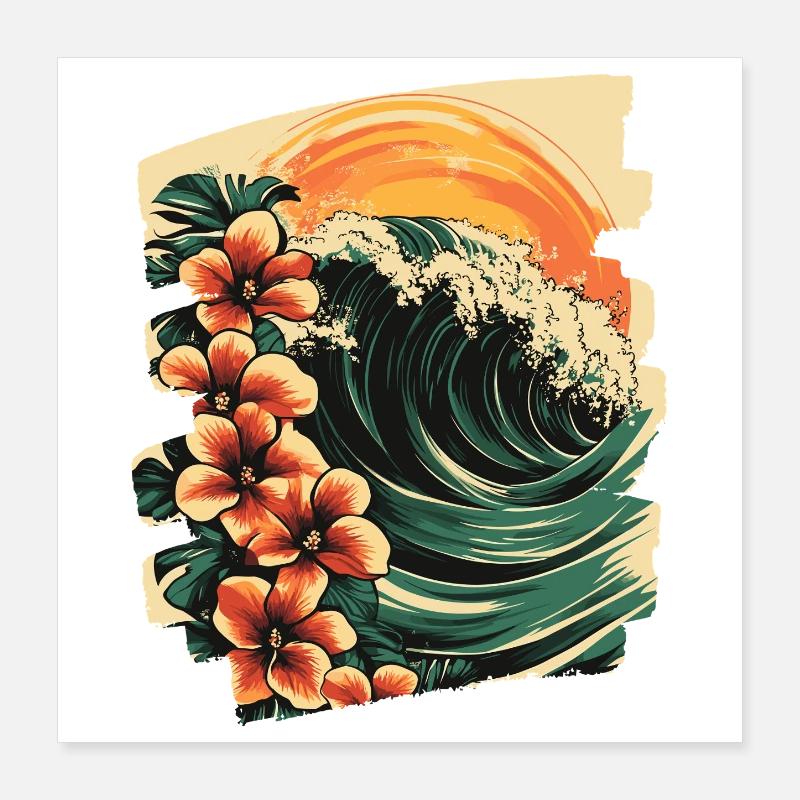 Hawaii Beach Poster 16" x 16" (40x40 cm)