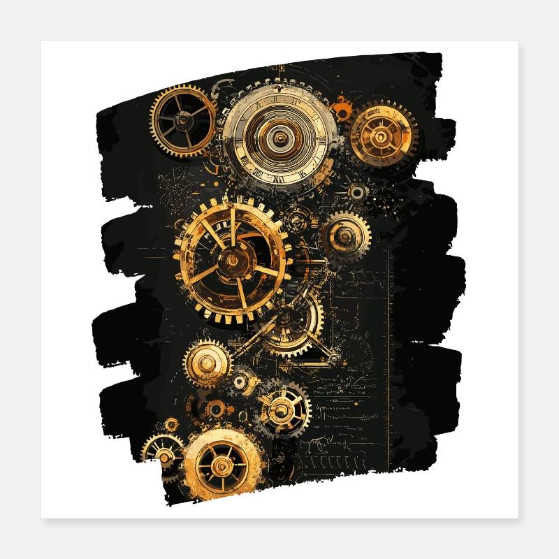 Steampunk Clockwork Poster 16" x 16" (40x40 cm)