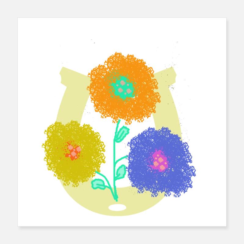 fer à cheval fleurs fleurs anniversaire Poster 40 x 40 cm