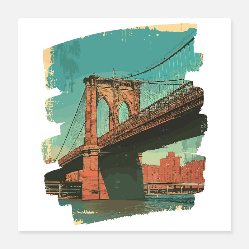 Pont de Brooklyn Poster 40 x 40 cm