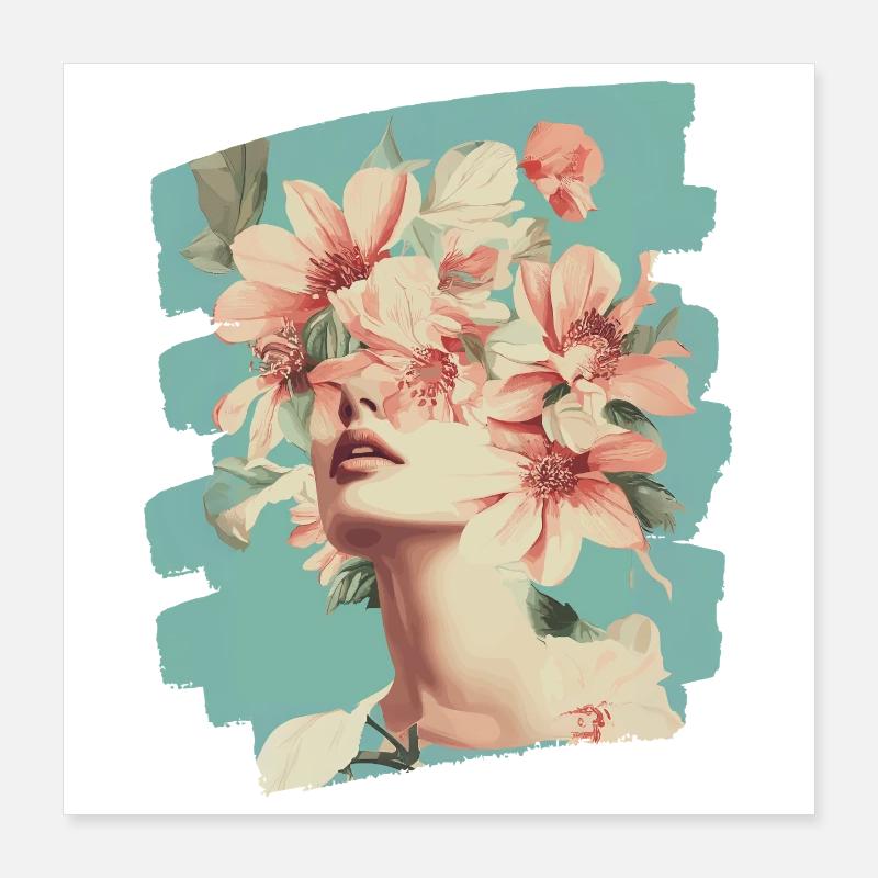 Printemps Printemps Début Fleurs Poster 40 x 40 cm