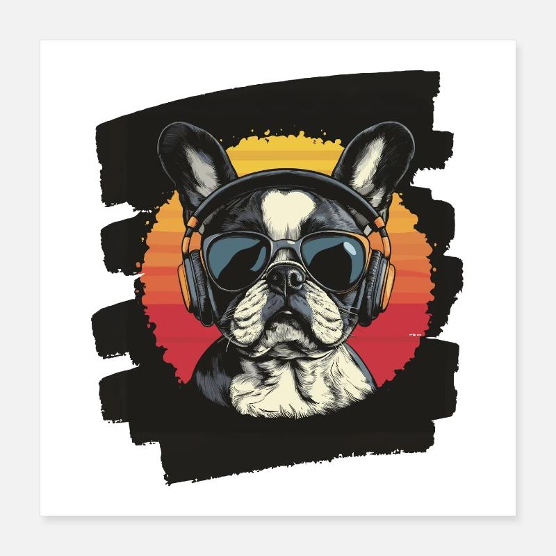 Bouledogue français Frenchie Poster 40 x 40 cm