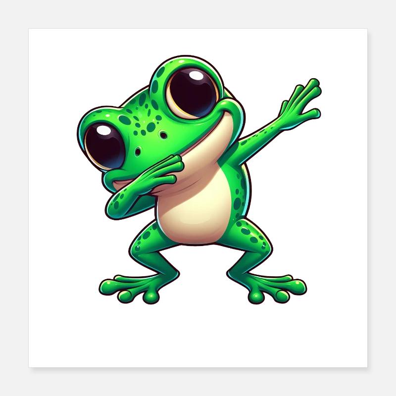 Cool Frog Dabbing Crapaud Tendance Poster 40 x 40 cm