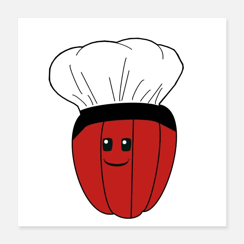 Chef's Hat, Pepper, Pod, Vegetables Poster 16" x 16" (40x40 cm)
