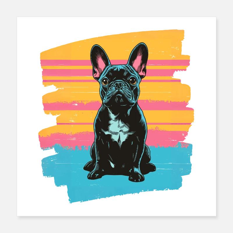 Bouledogue français Frenchie Poster 40 x 40 cm