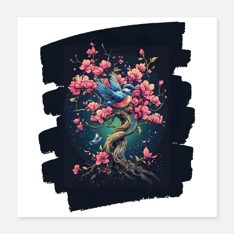 Printemps Printemps Début Fleur Fleurs Poster 40 x 40 cm