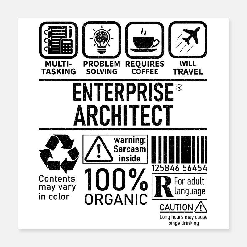 Enterprise Architect multi tasking problem solving Poster 40 x 40 cm