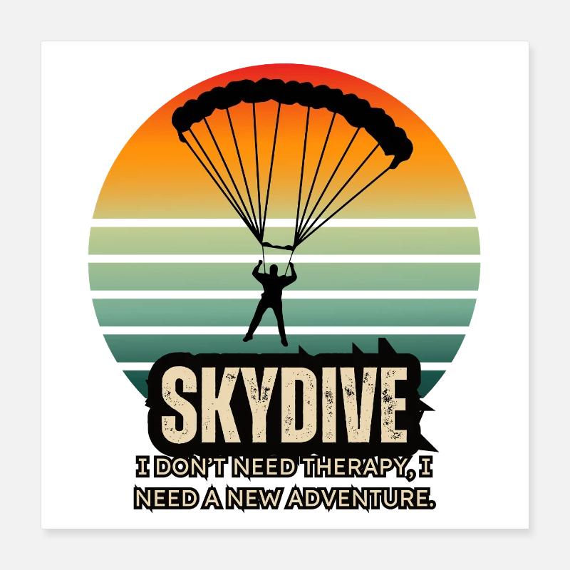 Conception de parachute d’aventure en parachute Poster 40 x 40 cm