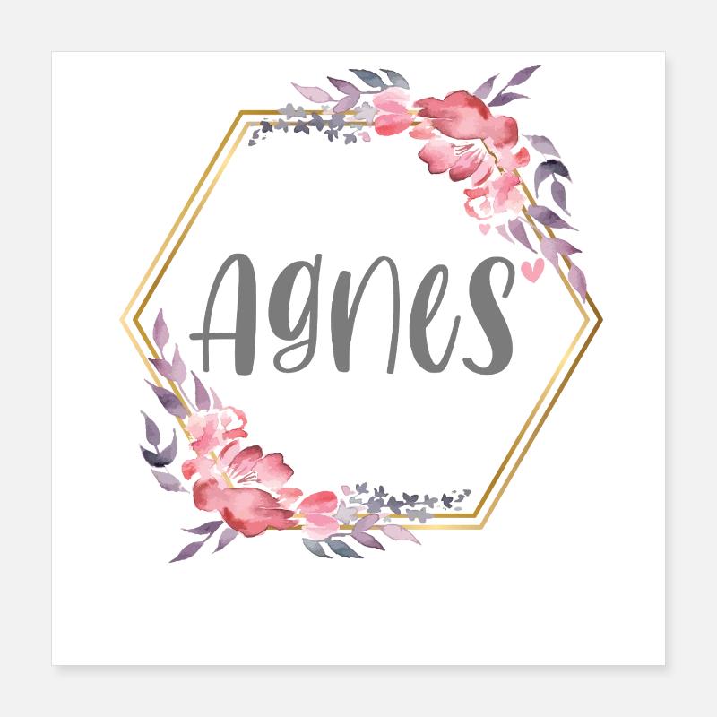 Agnes Mädchen Name personalisiertes Geschenk Poster 40x40 cm