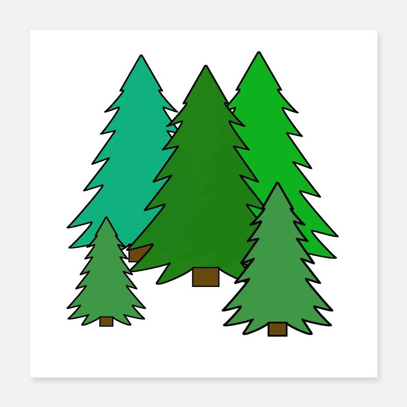 Arbre Sapin Nature Forest Forêt de Conifères Sapins Co2 Poster 40 x 40 cm